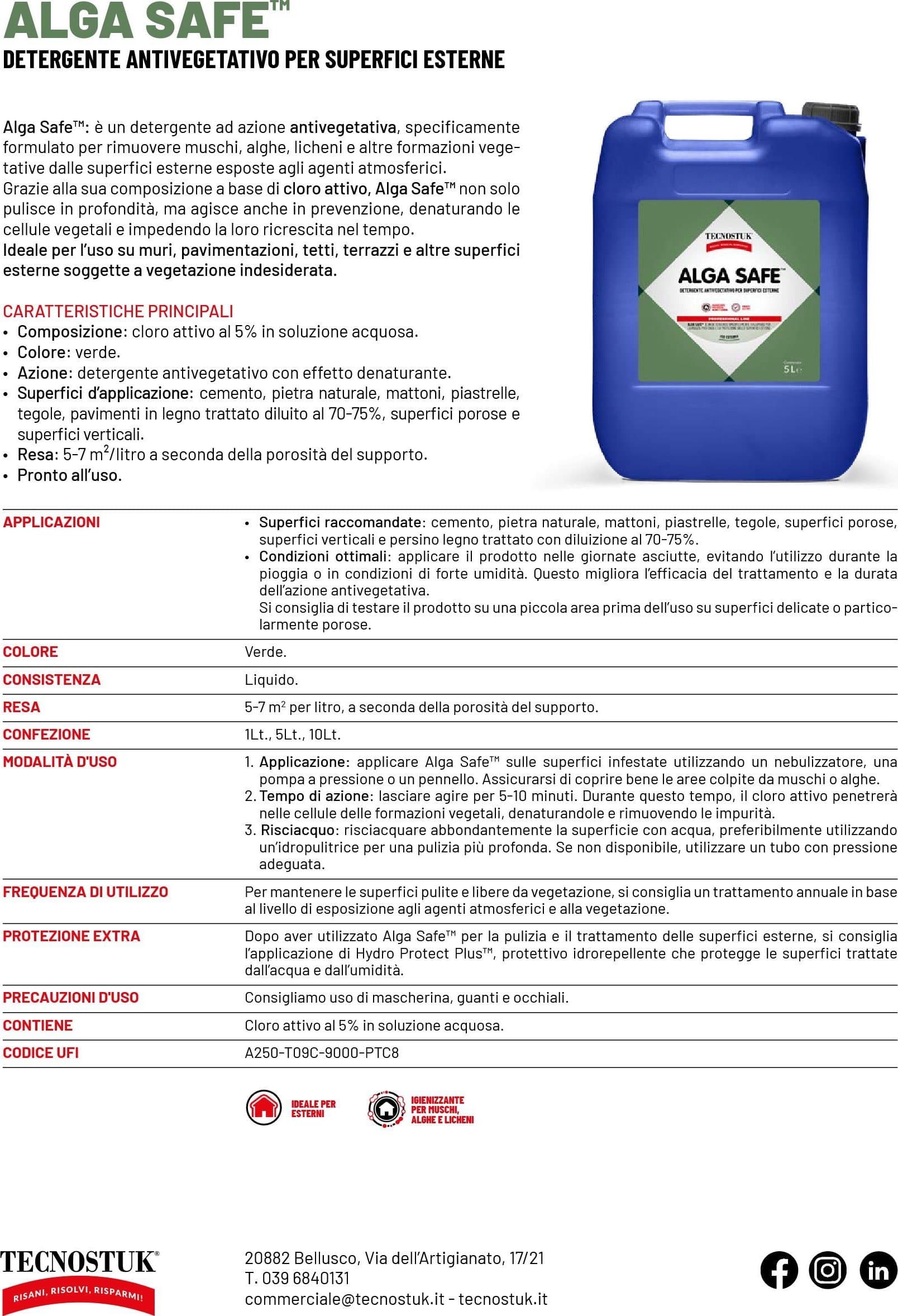Tecnostuk Alga Safe – Detergente antivegetativo esterni - 6