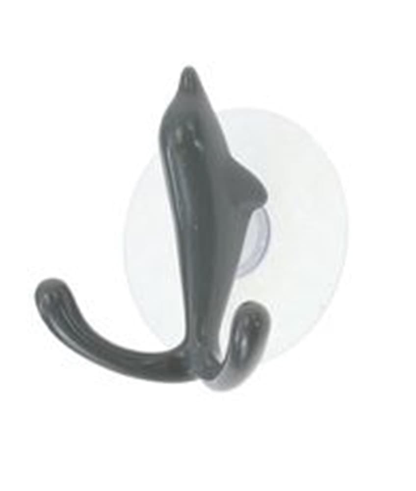 GANCIO APPENDINO ADESIVO DOPPIO APPENDIABITI PARETE CUCINA BAGNO DESIGN DELFINO COLORATO 10810 - 2
