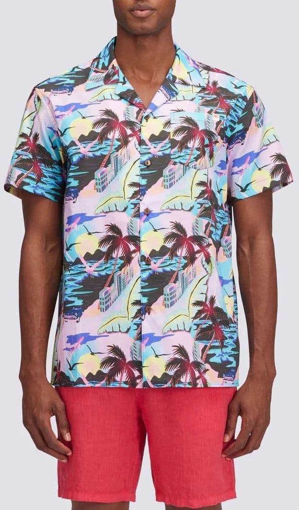 Sundek camicia uomo modello bowling con stampa