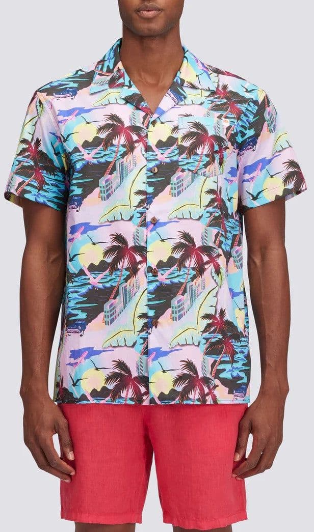 Sundek camicia uomo modello bowling con stampa