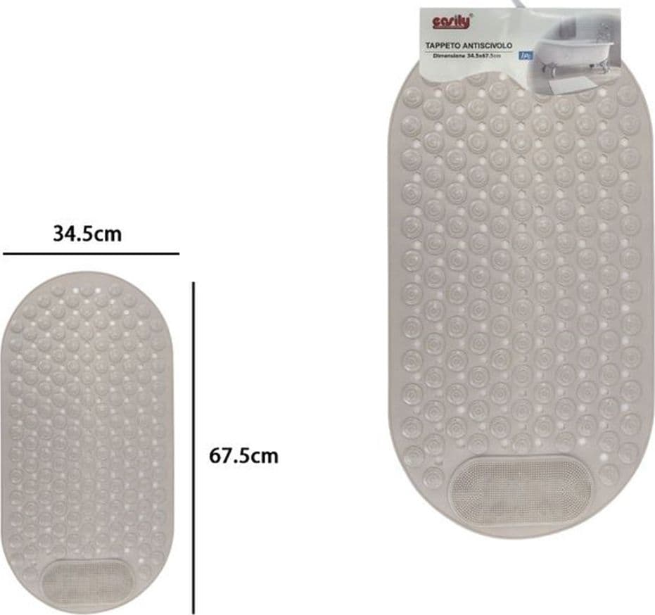 TAPPETO TAPPETINO ANTISCIVOLO PER VASCA DA BAGNO DOCCIA 34.5 X 67.5 CM BEIGE 10790 - 2