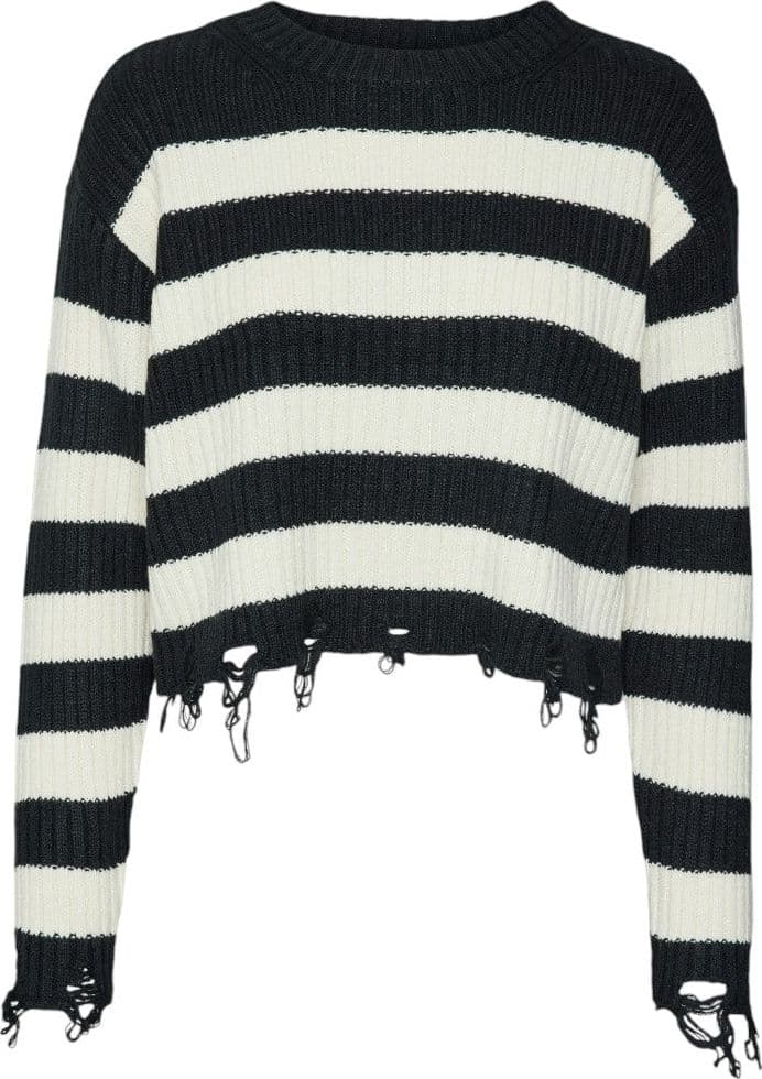 Vero Moda pullover cropped nero panna MERCER 10314141 - 2