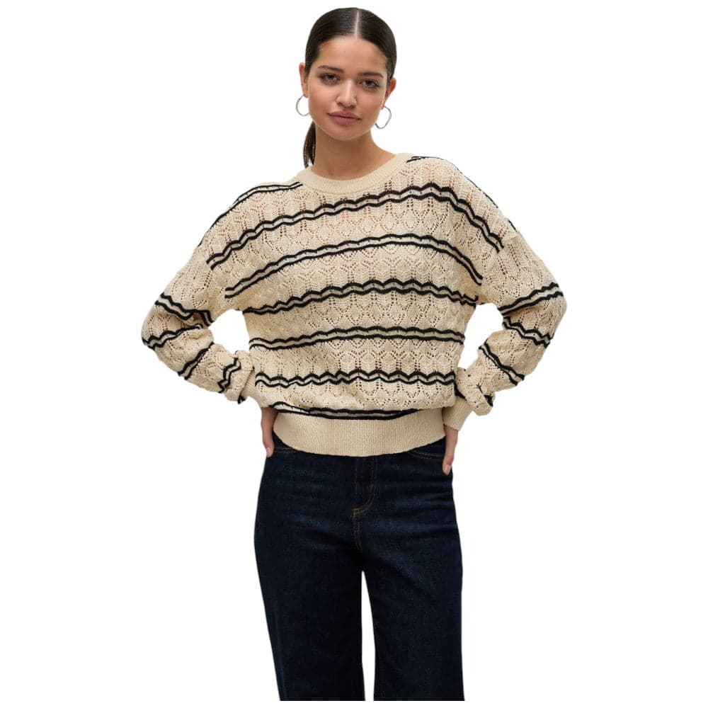 Vero Moda pullover beige nero Bella 10321528 - 7