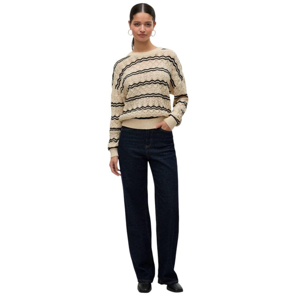 Vero Moda pullover beige nero Bella 10321528 Maglieria Vero Moda