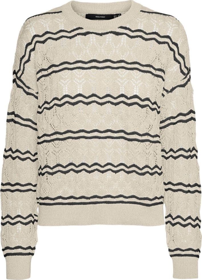 Vero Moda pullover beige nero Bella 10321528 Maglieria Vero Moda