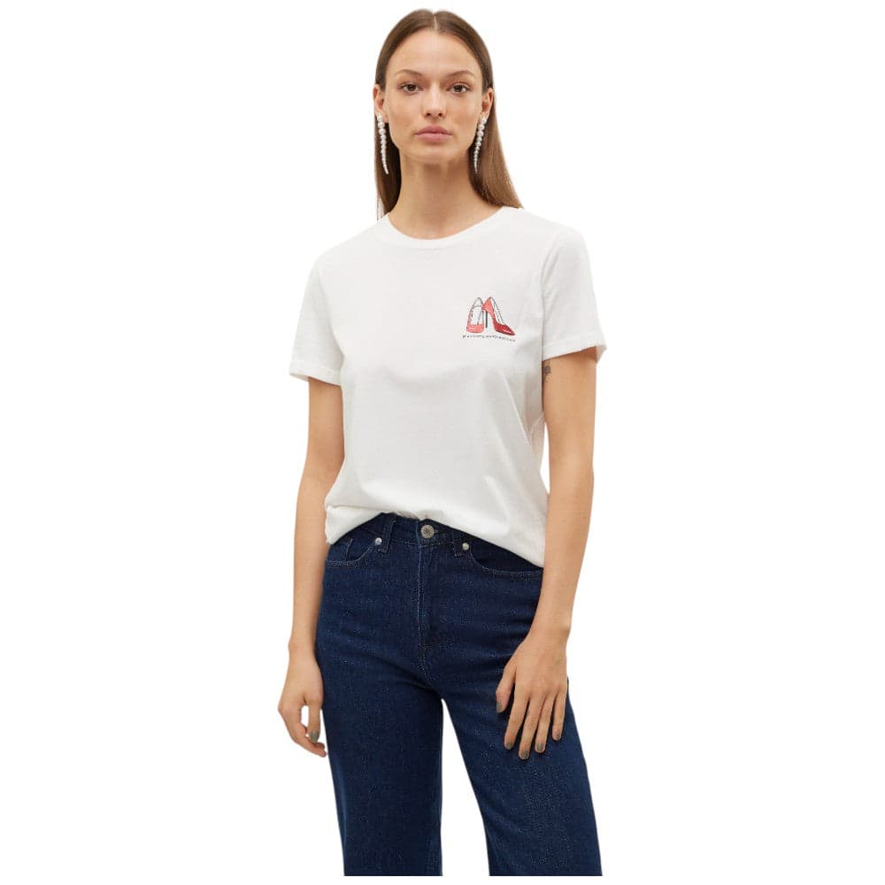 Vero Moda t-shirt bianca con stampa rossa glitter art. Villa 10324551 - 7