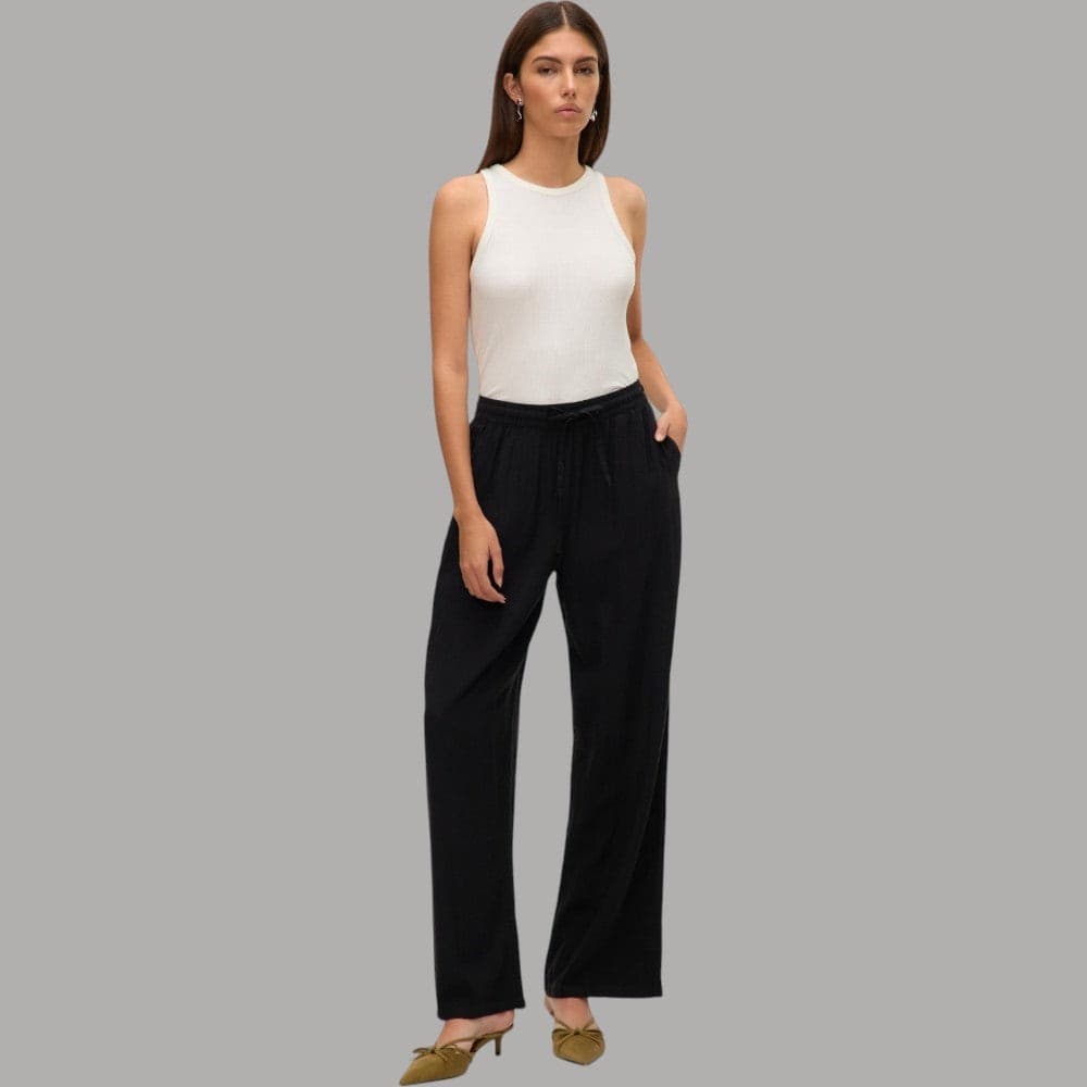 Pantaloni in Lino Vero Moda Linh Elasticizzati con Tasche - Prodotti di Classe