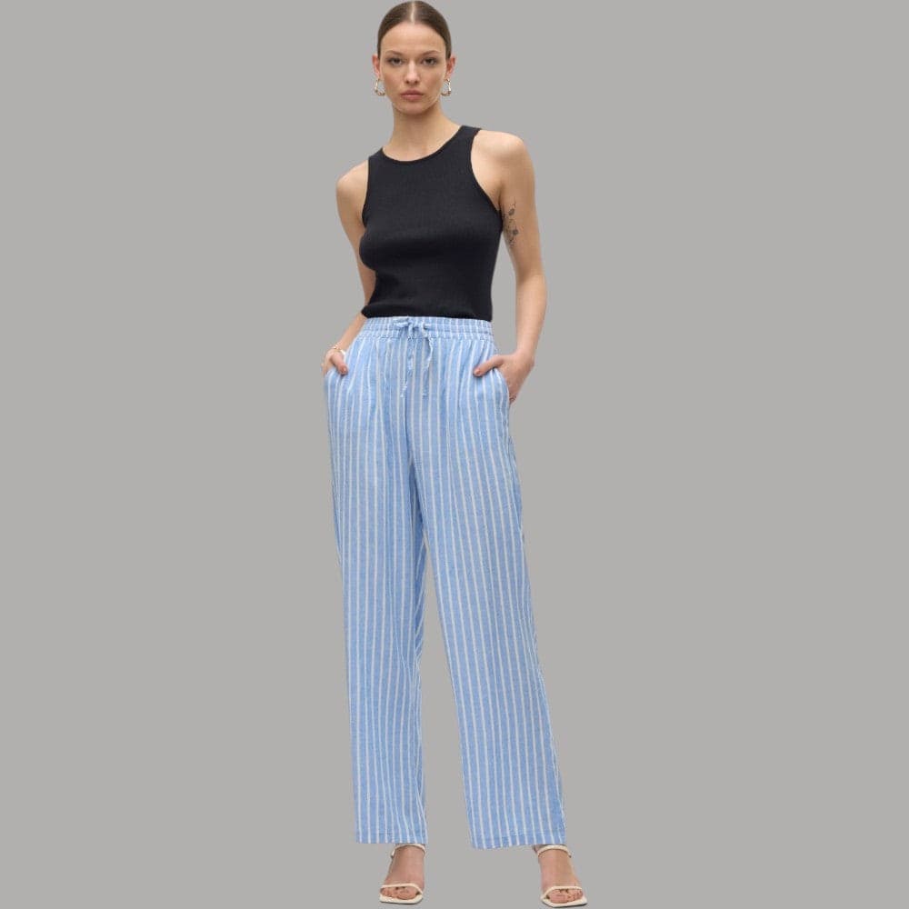Pantaloni in Lino Vero Moda Linh Elasticizzati con Tasche - Prodotti di Classe