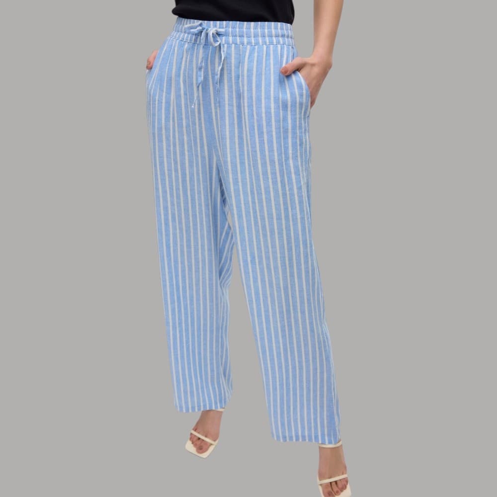 Pantaloni in Lino Vero Moda Linh Elasticizzati con Tasche - Prodotti di Classe