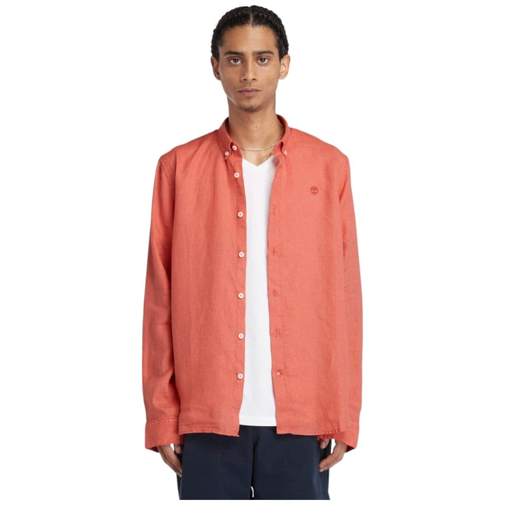Timberland camicia lino arancione TB0A2DC3EI4 - 6