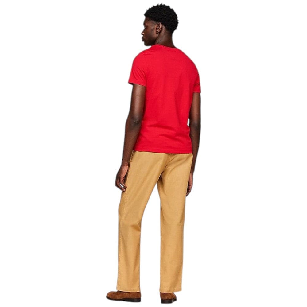 Tommy Hilfiger t-shirt rossa logo ricamato MW0MW11797 T-shirt Tommy Hilfiger