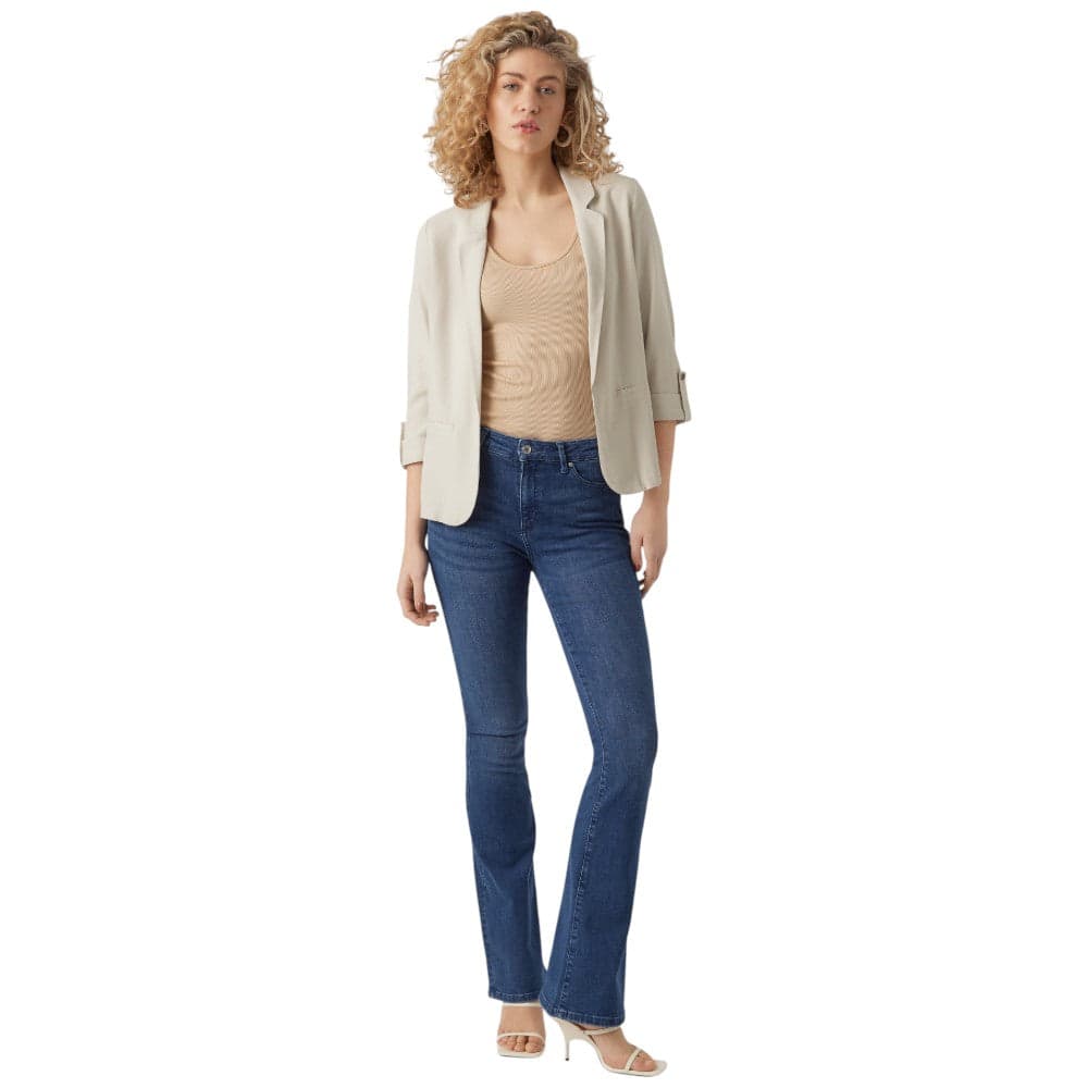 Vero Moda giacca blazer in lino beige chiaro Jesmilo 10279700 - 6