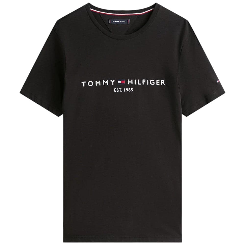 Tommy Hilfiger t-shirt nera logo scritta ricamata MW0MW11465BAS - 6