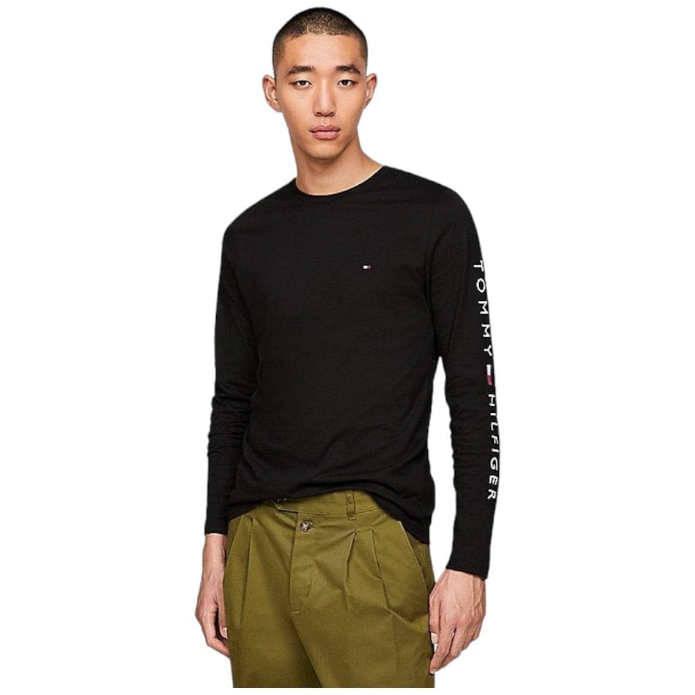 Tommy Hilfiger t-shirt nera manica lunga MW0MW09096