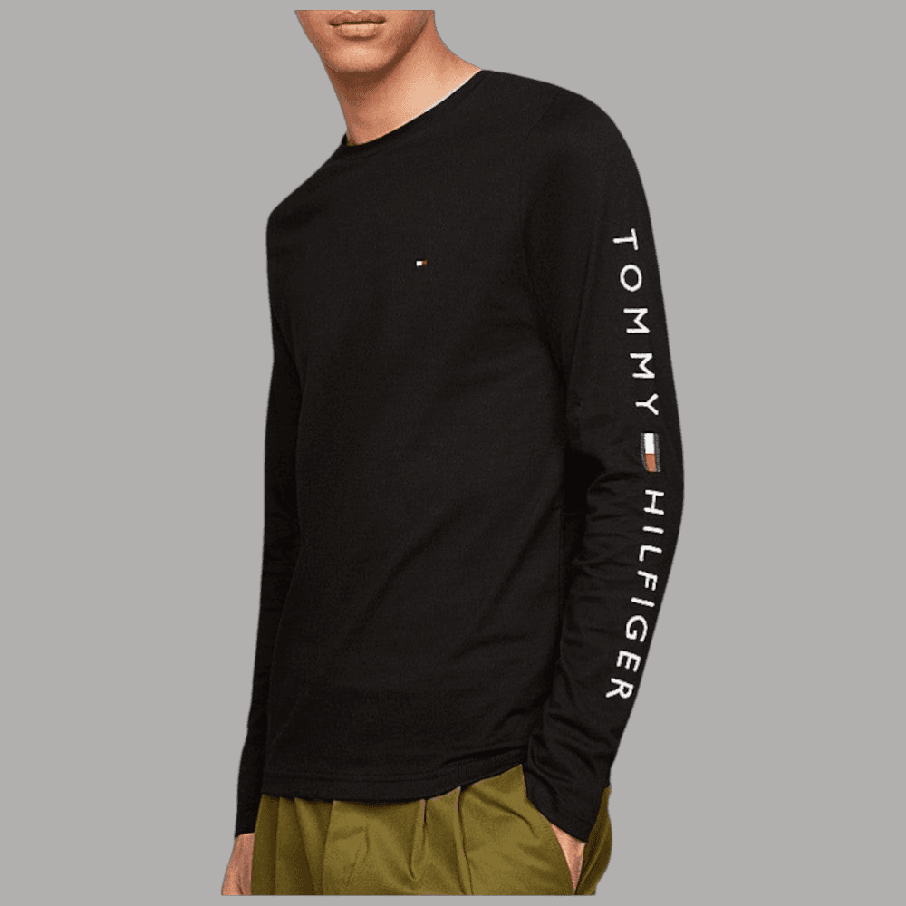 Tommy Hilfiger t-shirt nera manica lunga MW0MW09096 T-shirt Tommy Hilfiger