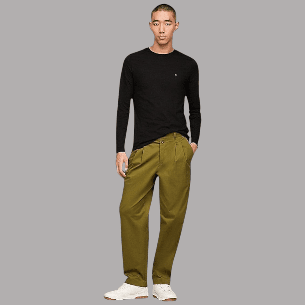 Tommy Hilfiger t-shirt nera manica lunga MW0MW09096 T-shirt Tommy Hilfiger