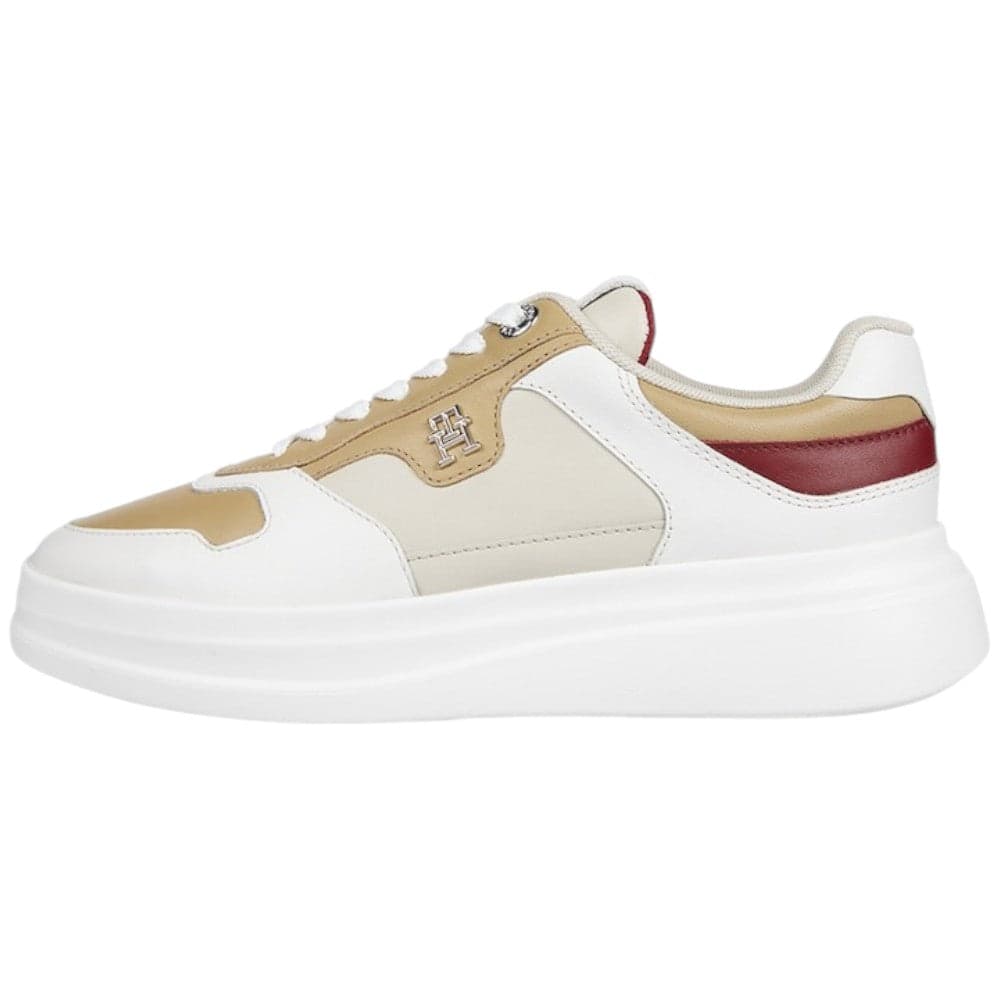 Tommy Hilfiger sneakers bianche/cuoio donna lux pointy court FW0FW07991 - 6