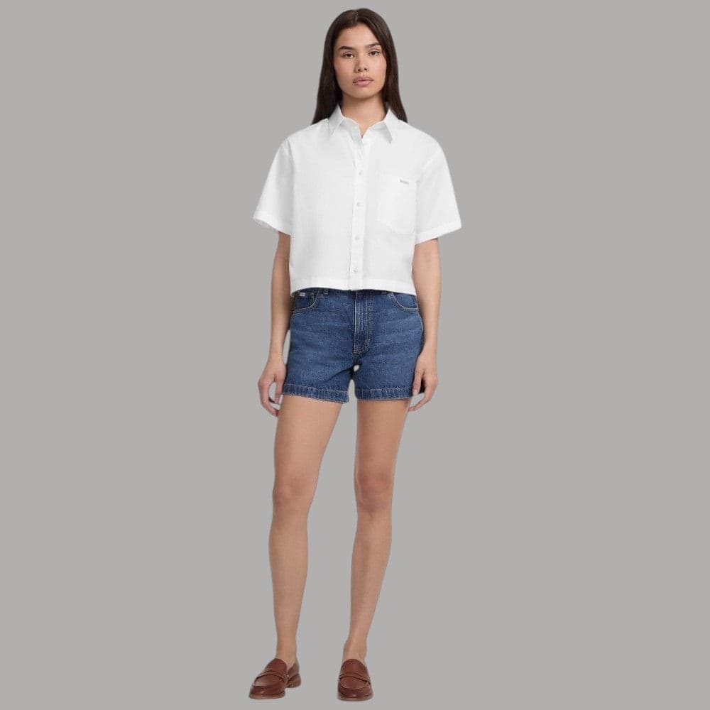 Guess camicia bianca cropped boxy shirt W5GH98 WH7P1 G011 Camicie Guess Jeans