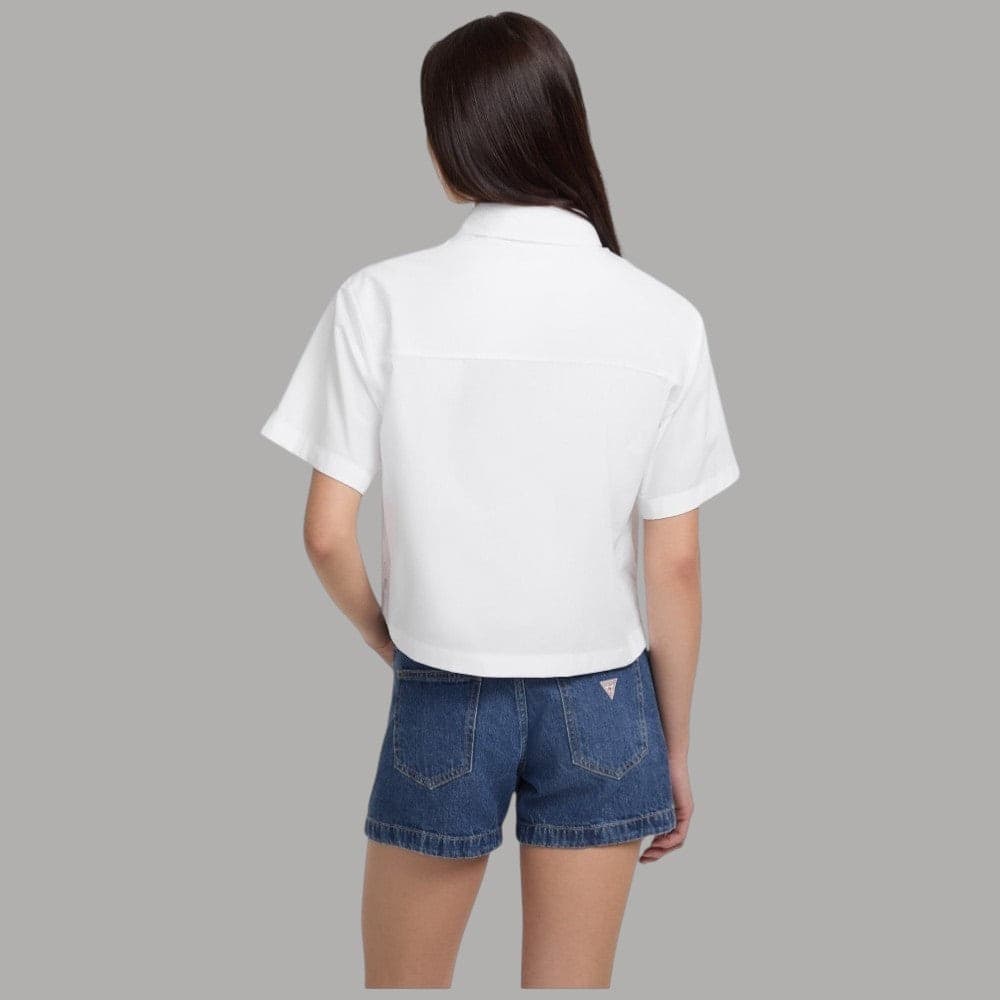 Guess camicia bianca cropped boxy shirt W5GH98 WH7P1 G011 Camicie Guess Jeans