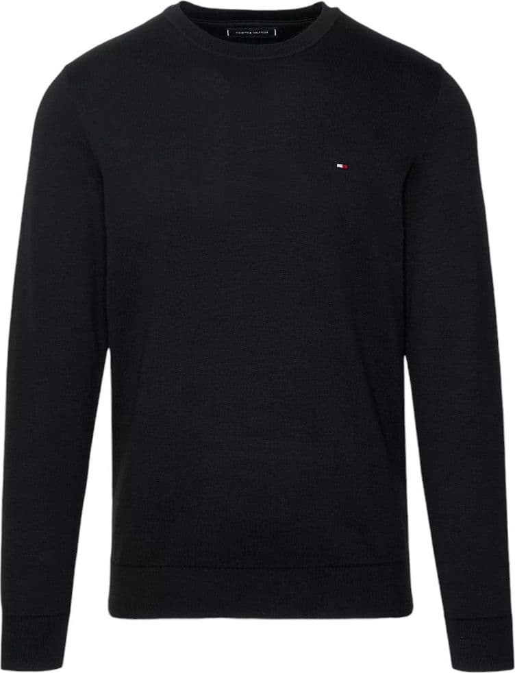 Tommy Hilfiger maglioncino nero classic cotton MW0MW32026 Maglieria Tommy Hilfiger