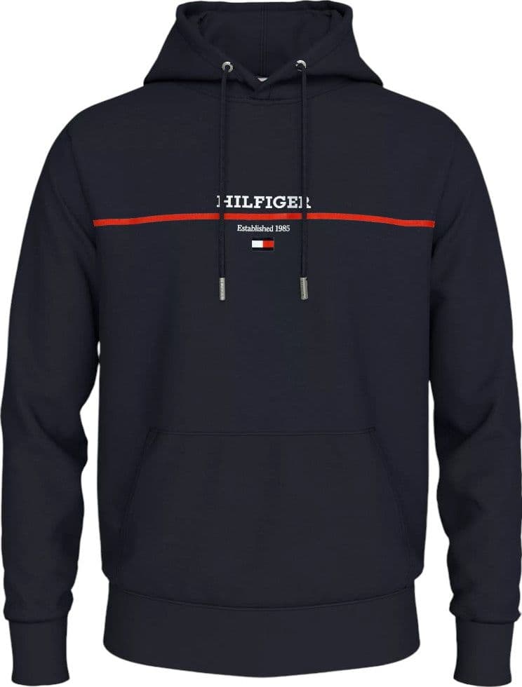 Tommy Hilfiger felpa blu cappuccio terry MW0MW35556 - 5