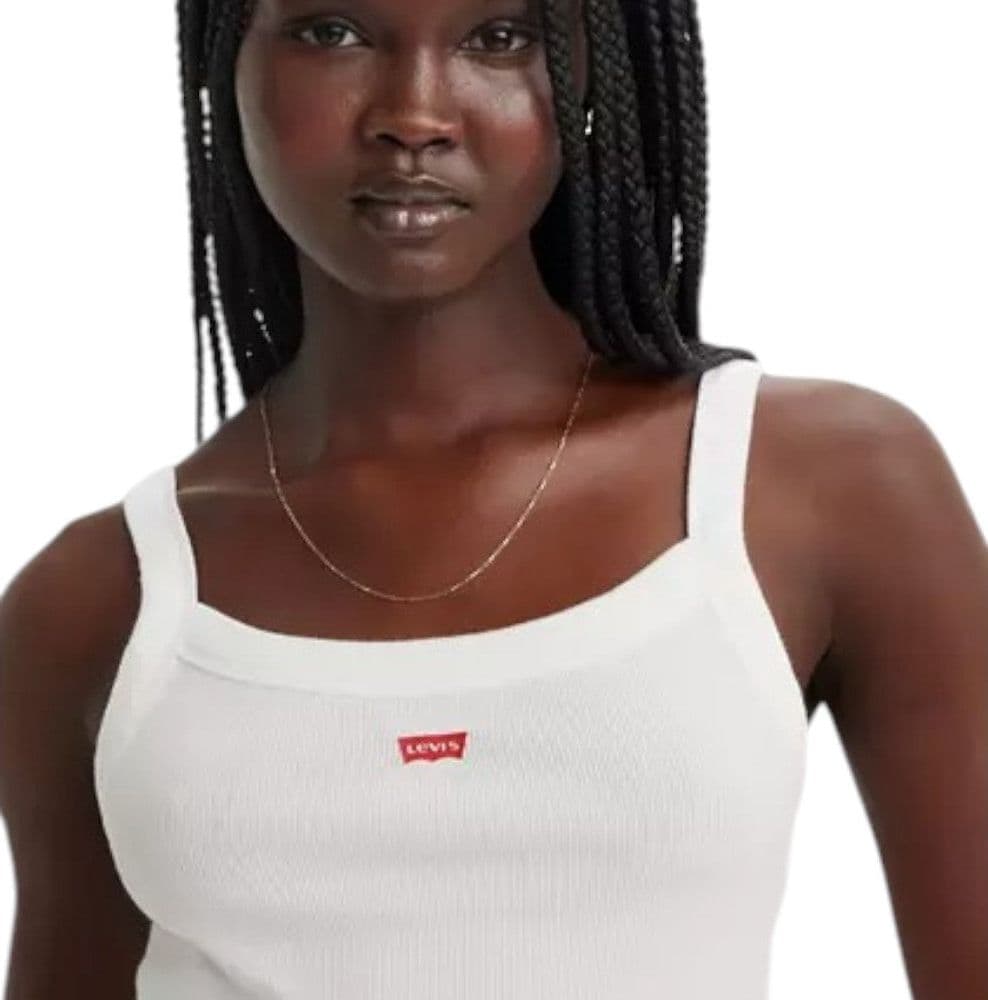 Levi's canotta a coste bianca cropped A74200009 T-shirt LEVI'S