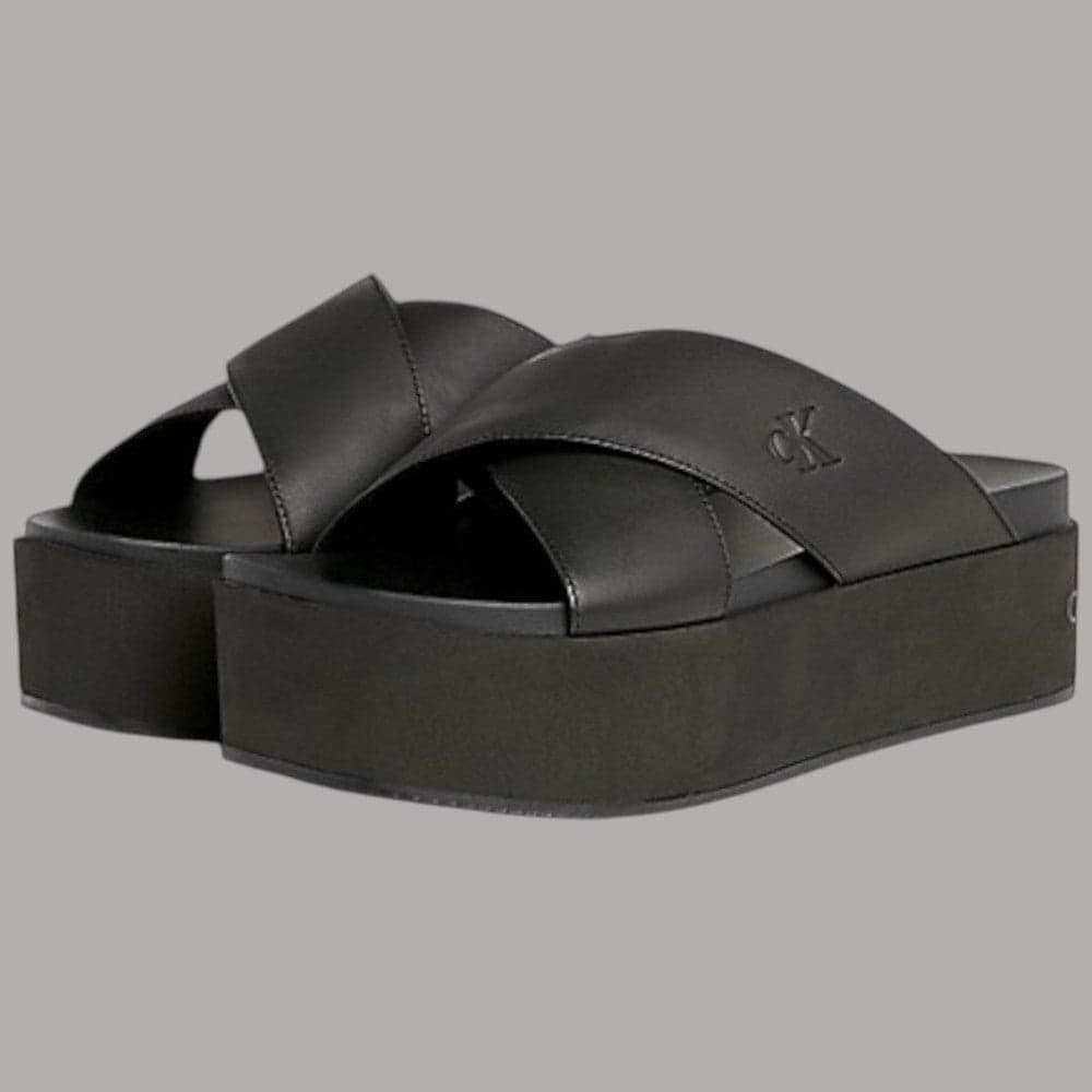 Calvin Klein sandalo nero flatform cross YW0YW01349 Sandali Calvin Klein Jeans