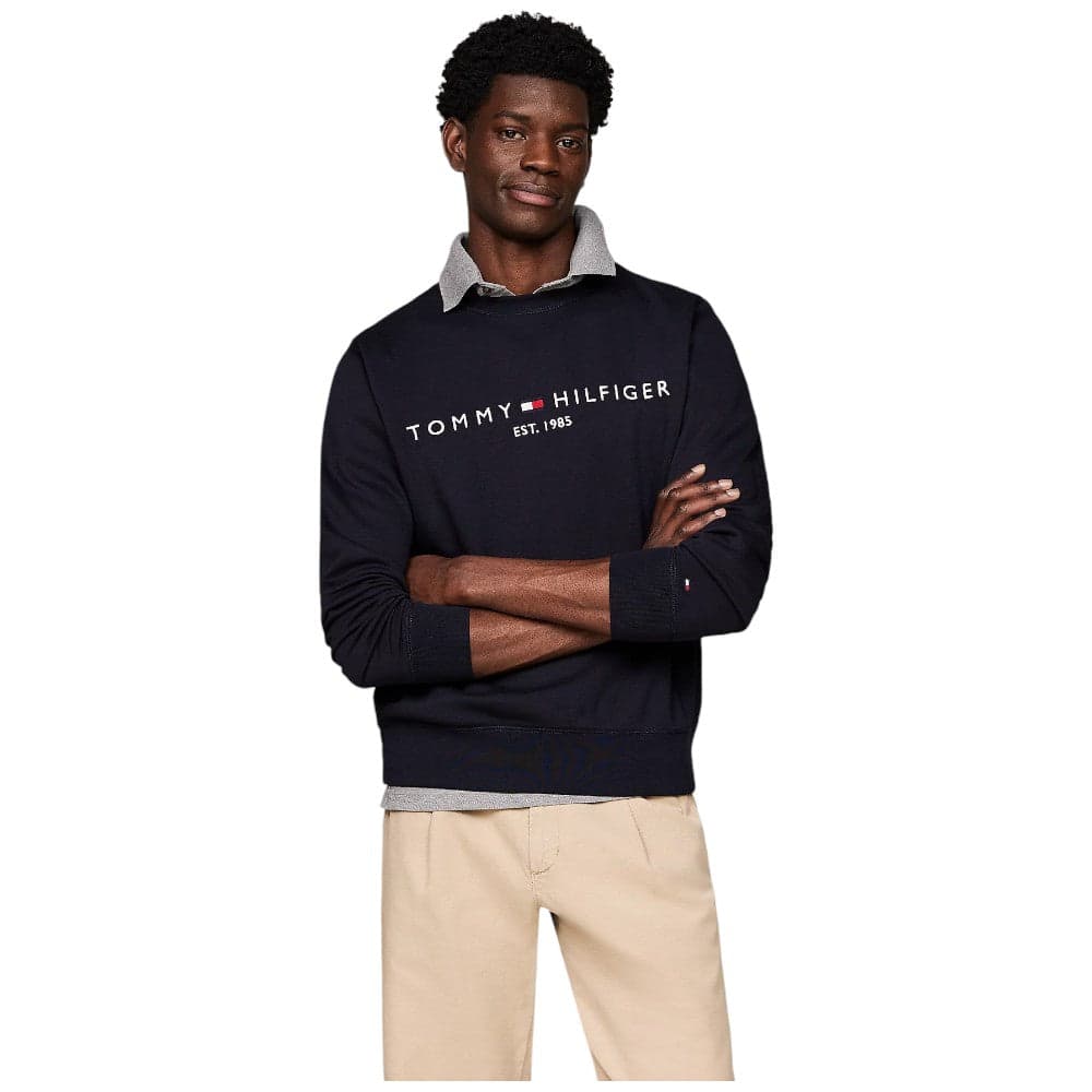 Tommy Hilfiger felpa blu logo ricamato MW0MW11596 - 6