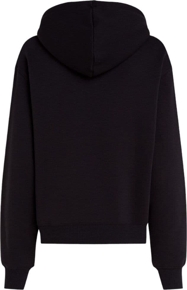 Tommy Hilfiger felpa nera cappuccio logo ricamato WW0WW43598 Felpe Tommy Hilfiger