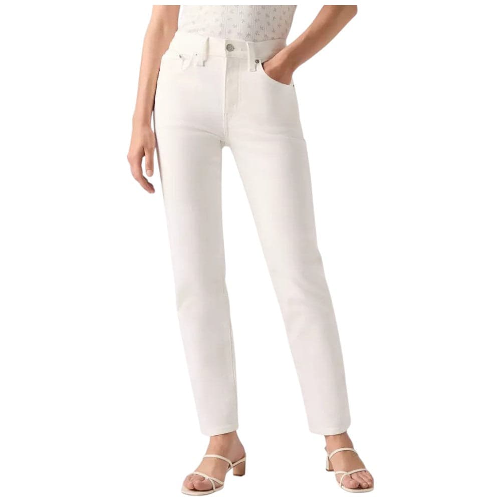 Levi's 724 Jeans Bianchi Vita Alta Slim Donna Gamba Dritta - 6