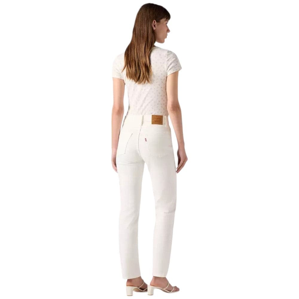Levi's 724 Jeans Bianchi Vita Alta Slim Donna Gamba Dritta - 5