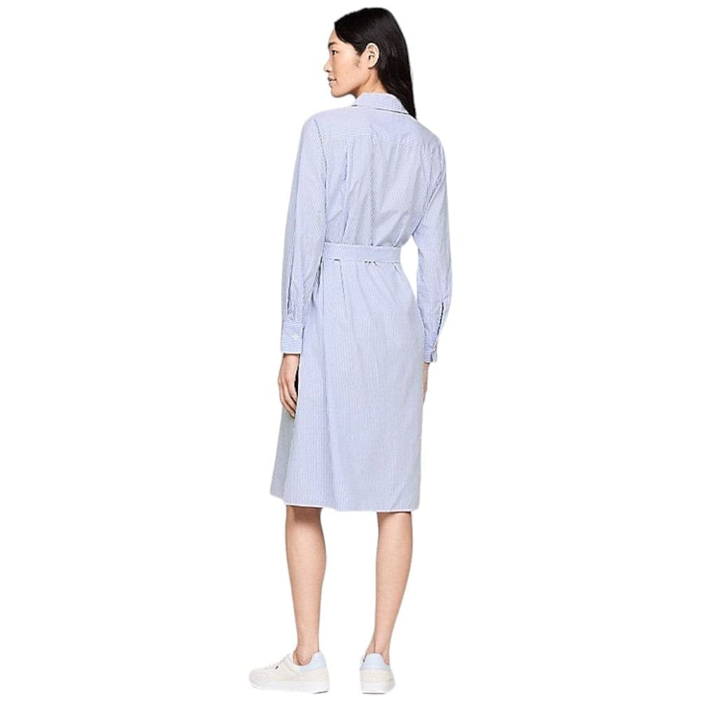 Tommy Hilfiger chemisier vestito a righe bianco celeste WW0WW41001 Vestiti Tommy Hilfiger