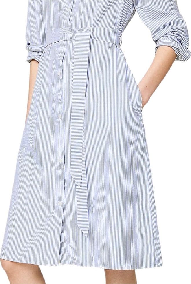 Tommy Hilfiger chemisier vestito a righe bianco celeste WW0WW41001 Vestiti Tommy Hilfiger