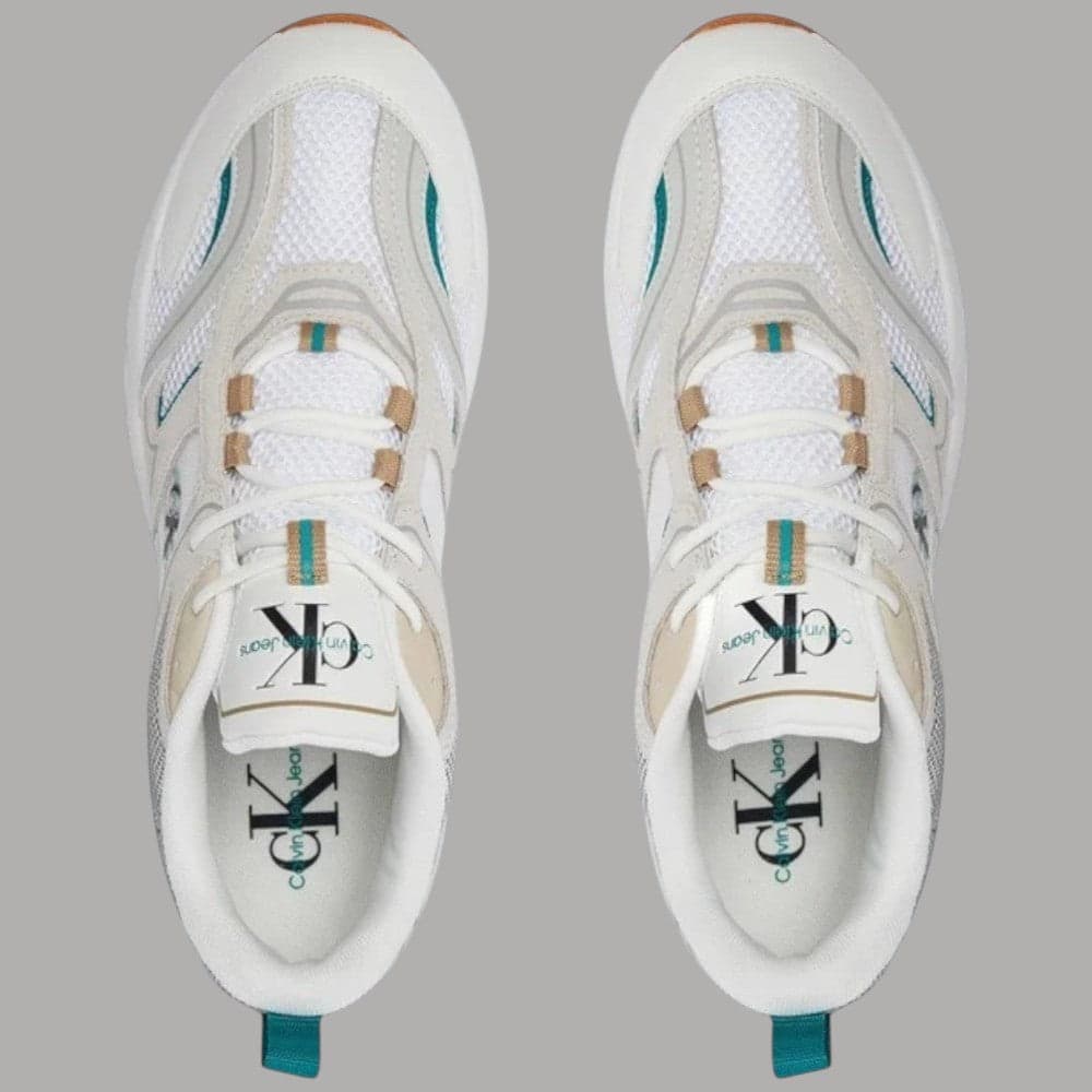 Calvin Klein Jeans sneakers bianca verde RETRO TENNIS, YM0YM00589 Sneakers Calvin Klein Jeans