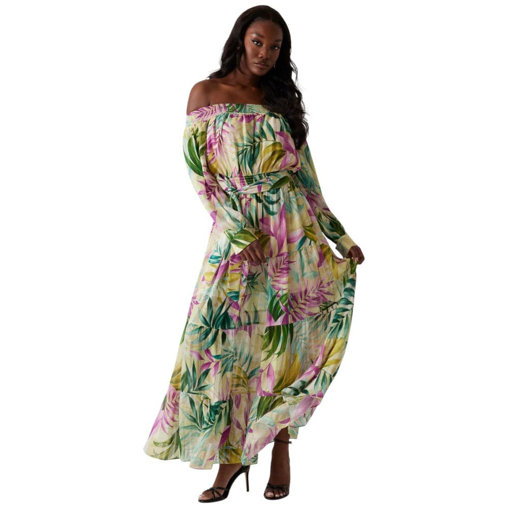 Guess vestito lungo tropical Losee W5GK16 WH9Z2 P8FY - 5