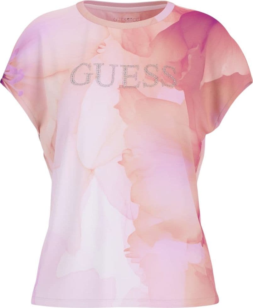 Guess t-shirt rosa logo strass W5RI09 K68D2 F0D9 - 3