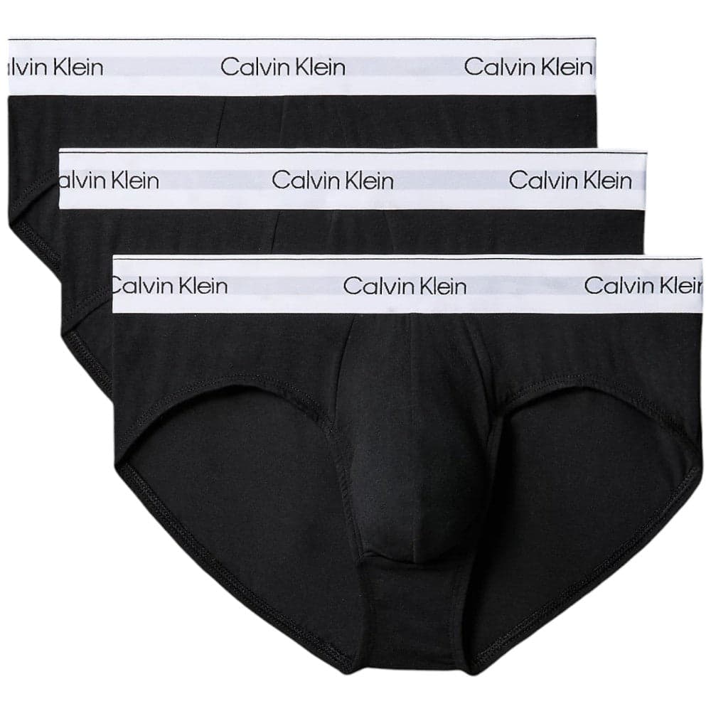 Calvin Klein confezione 3 slip neri con elastico bianco 000NB3962A-UB1 - 7