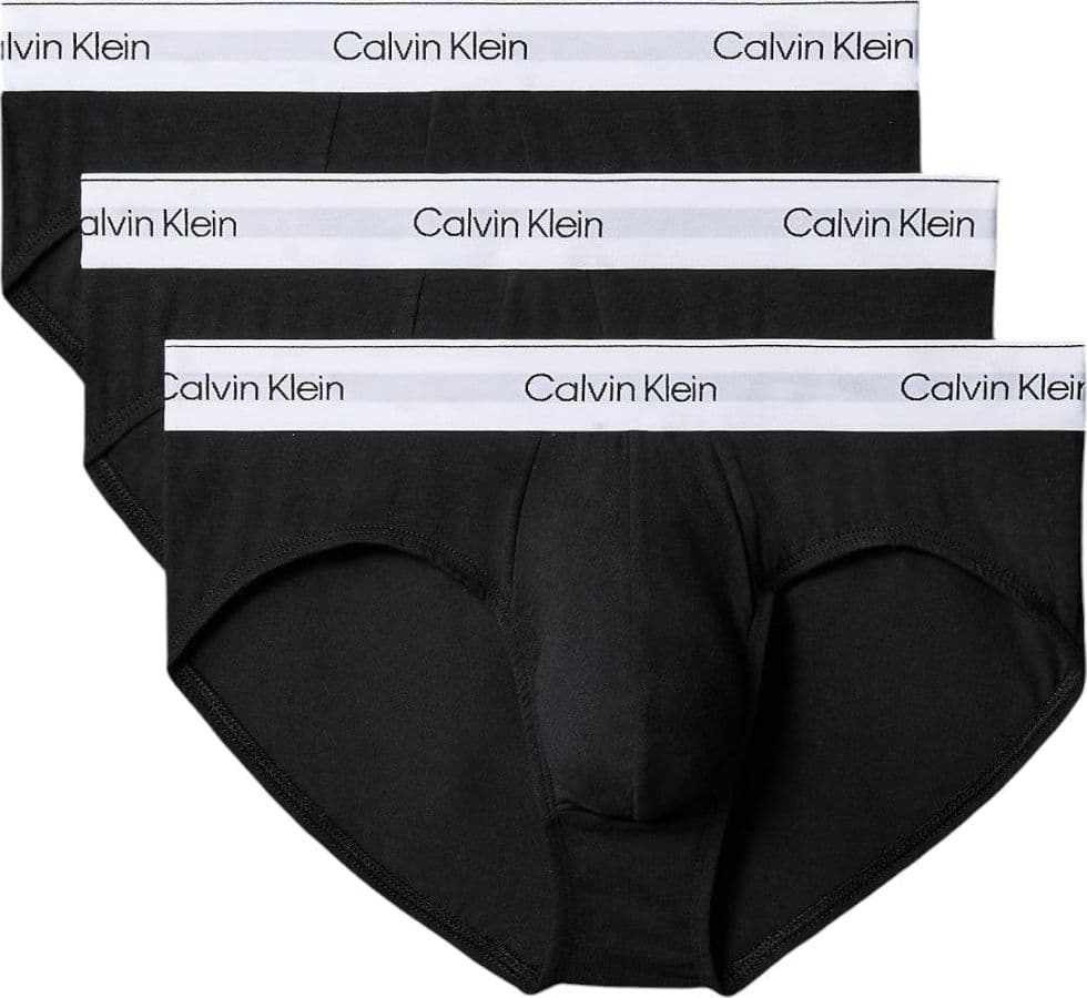 Calvin Klein confezione 3 slip neri con elastico bianco 000NB3962A-UB1 Intimo Calvin Klein
