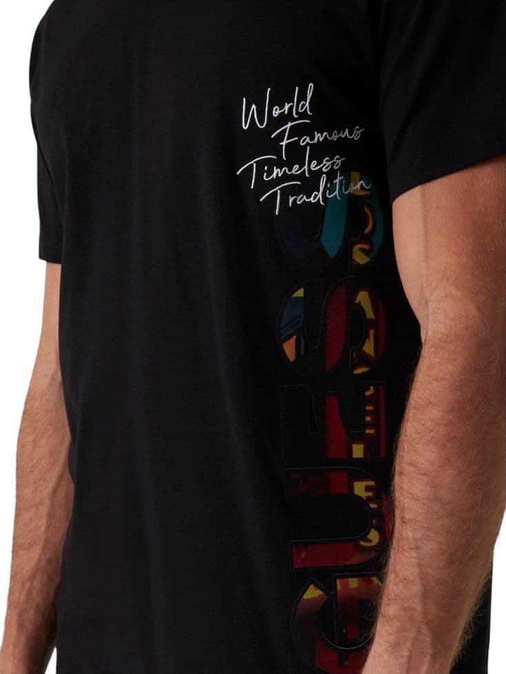 Guess t-shirt nera logo vertical M5RI01 KCHA1 JBLK T-shirt Guess