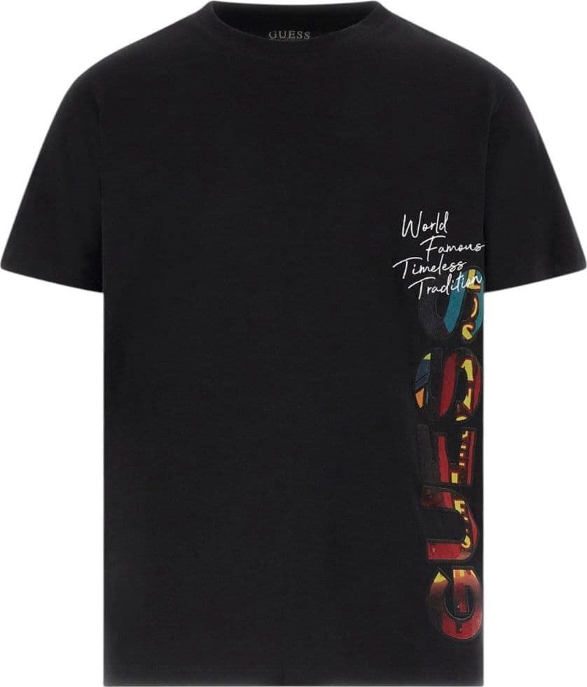 Guess t-shirt nera logo vertical M5RI01 KCHA1 JBLK T-shirt Guess