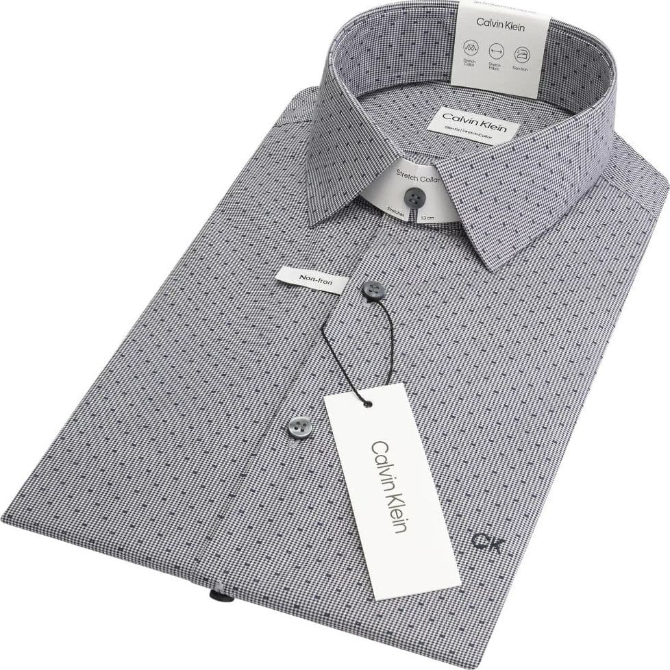 Calvin Klein camicia blu scuro micro pois K10K112587 Camicie Calvin Klein
