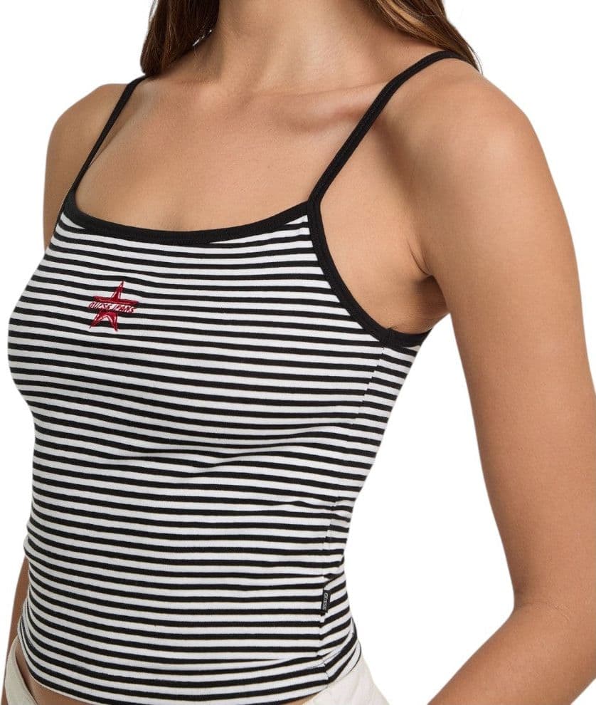 Guess Jeans top nero bianco a righe W5GP35 KCIE1 S94A Canotte Guess Jeans