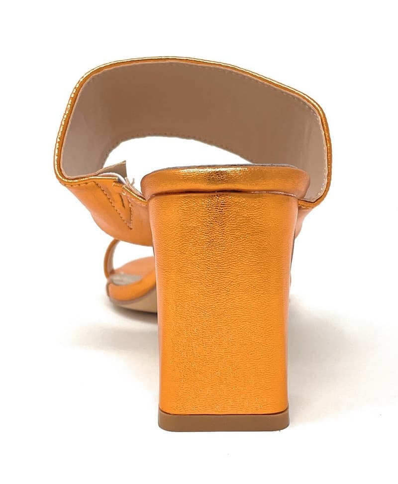 Francesco Milano sandali sabot in pelle arancio G41 01N - 4