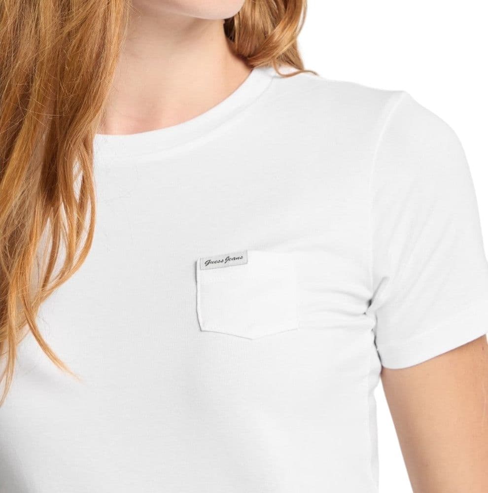 Guess Jeans t-shirt bianca con taschino W5RI52 J1314 G011 T-shirt Guess Jeans