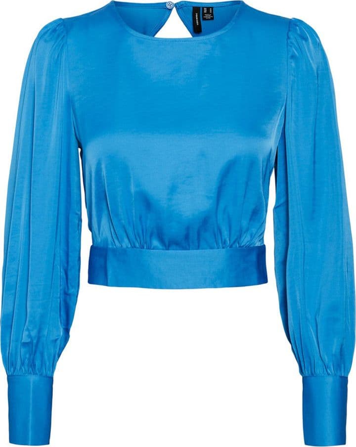 Vero Moda top cropped azzurro Natalia - 3