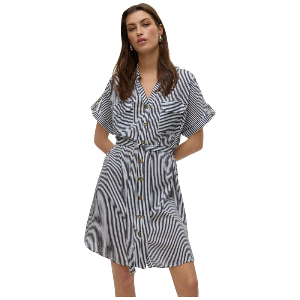 Vero Moda vestito a righe blu e bianca Bumpy 10325828 - 7