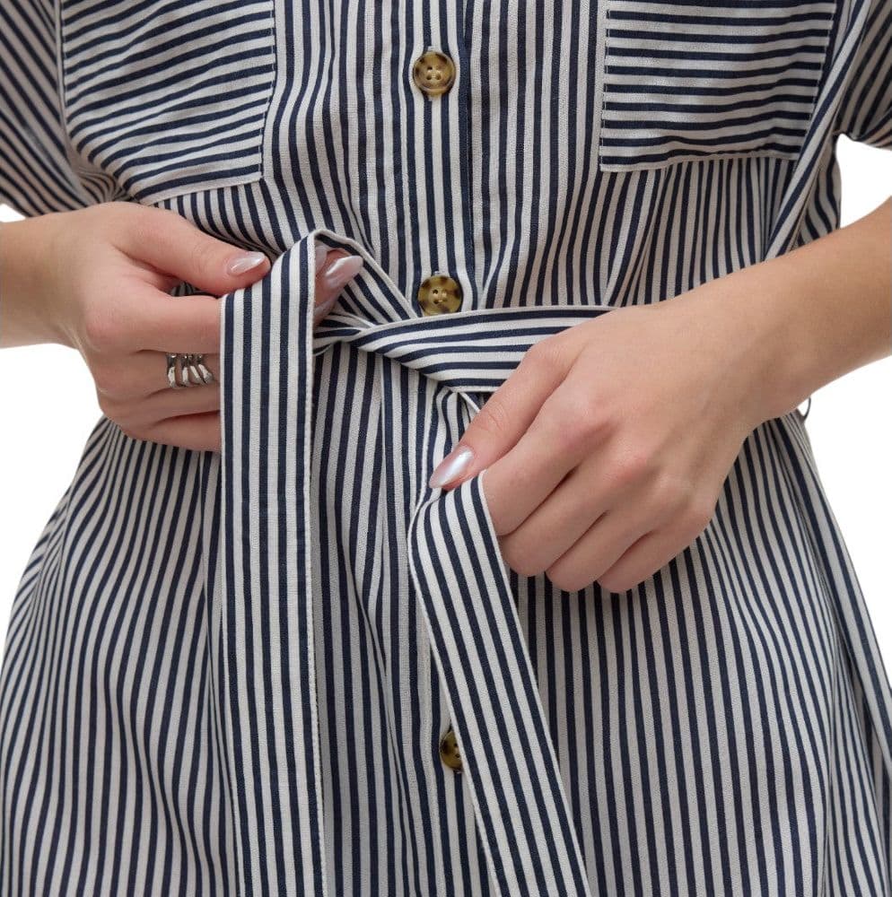 Vero Moda vestito a righe blu e bianca Bumpy 10325828 Vestiti Vero Moda