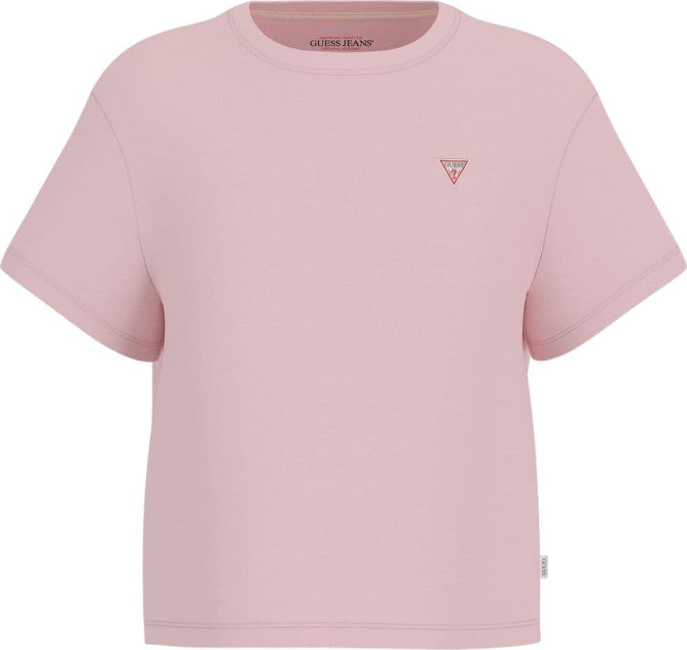Guess Jeans t-shirt rosa logo triangolo boxy fit W4YI05 K8HM0 A61U - 3