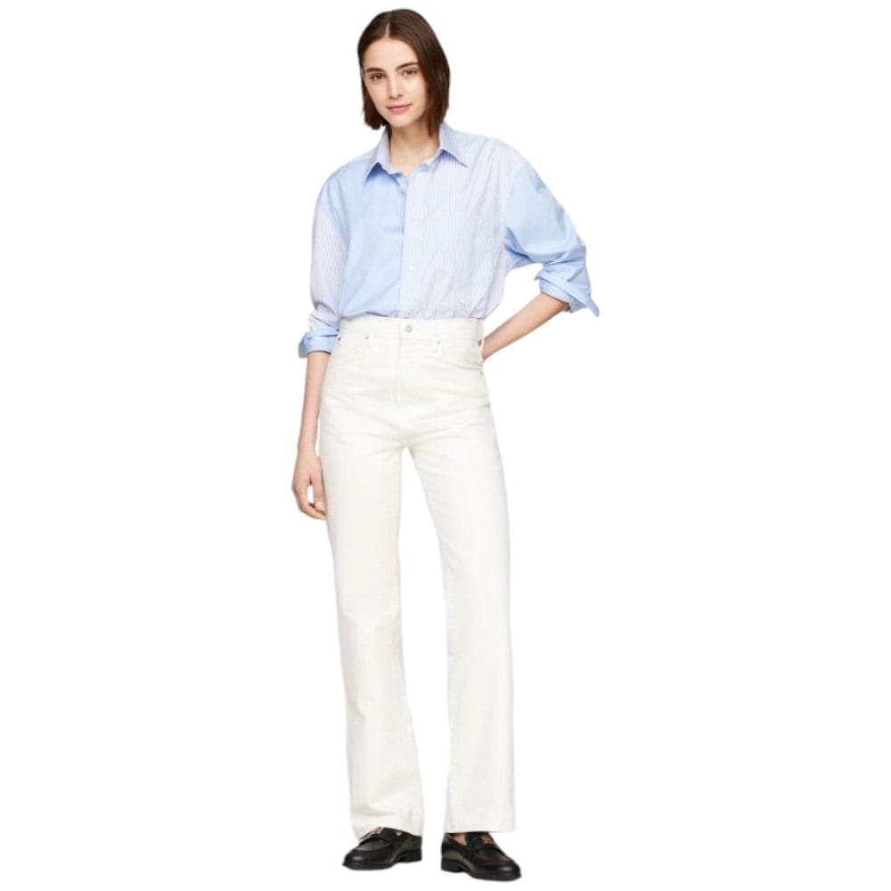 Tommy Hilfiger jeans bianco donna relaxed bootcut WW0WW42194 Jeans Tommy Hilfiger
