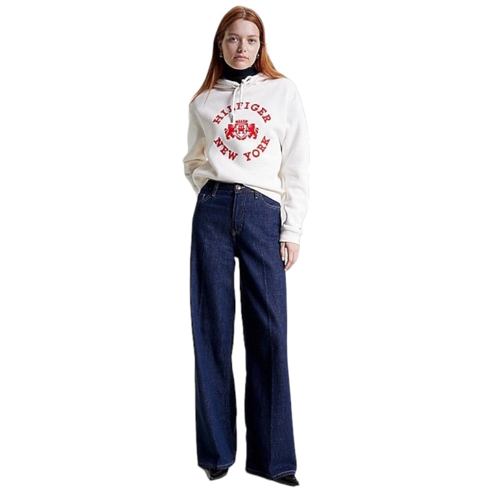 Tommy Hilfiger felpa bianca donna WW0WW39800 Felpe Tommy Hilfiger